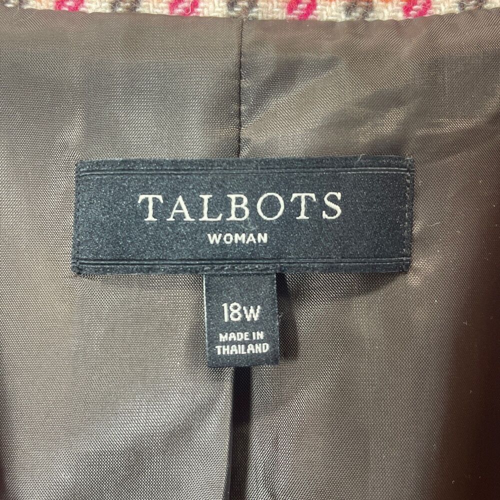 Talbots Blazer Womens 18W Plaid Houndstooth Career Classic Preppy Tailored Chic - Picture 16 of 16